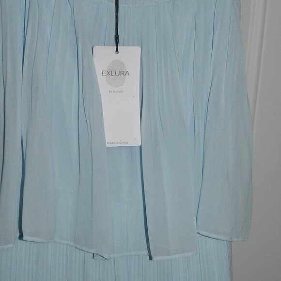 EXLURA Romper Dress Spaghetti Strap Chiffon Sky Blue XL🆕FAST⌚📦🏃🏻💨⚡🚚 - Picture 13 of 16